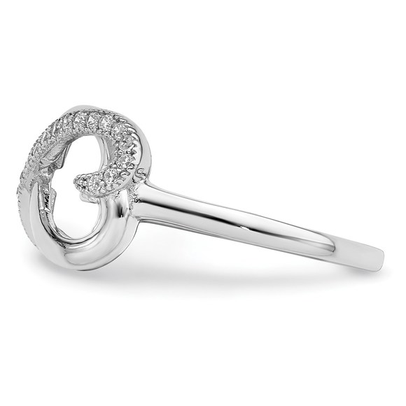 Brilliant Embers 925 Sterling Silver 20 Stone Micro Pav‚ CZ Heart Ring - Picture 3 of 6